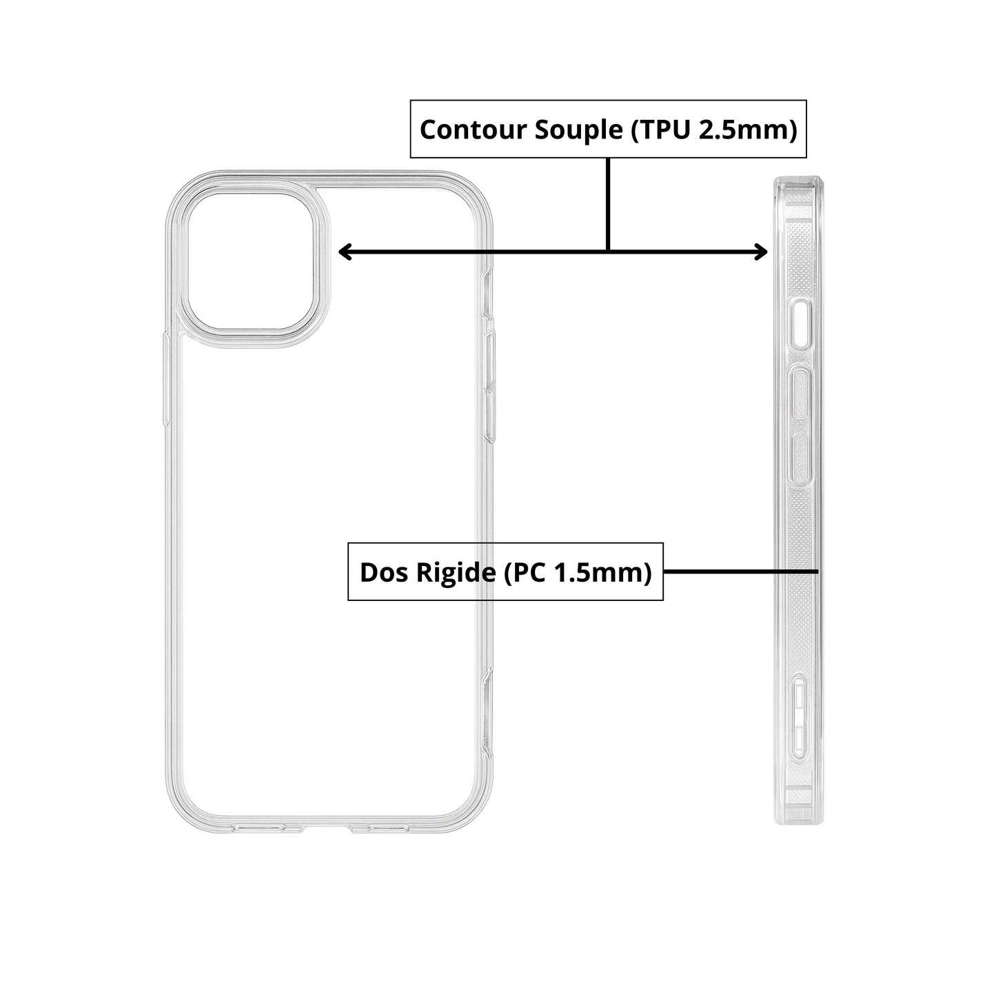 iPhone 15 Pro Max – Coque antichoc transparente SorjenTech