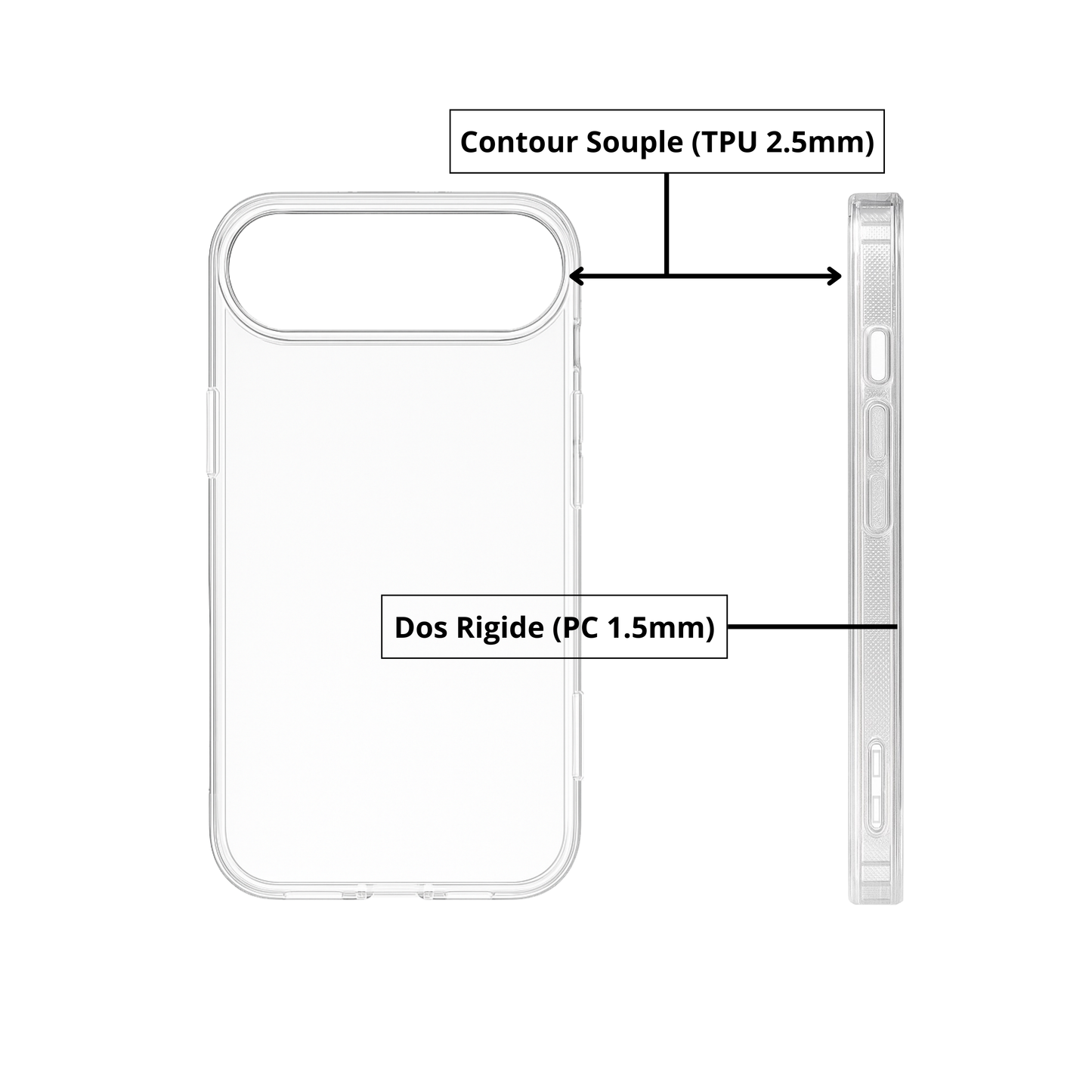 iPhone 17 Air – Coque antichoc transparente SorjenTech