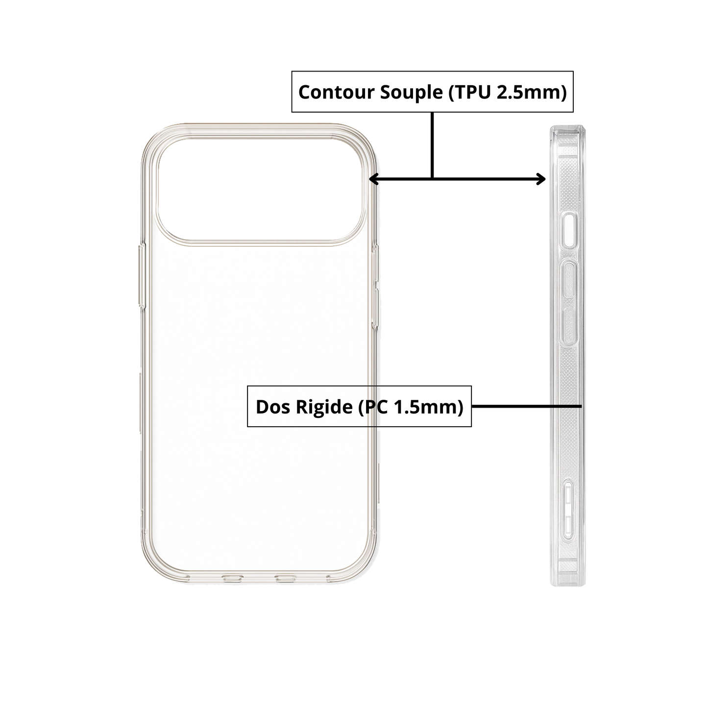 iPhone 17 Pro – Coque antichoc transparente SorjenTech