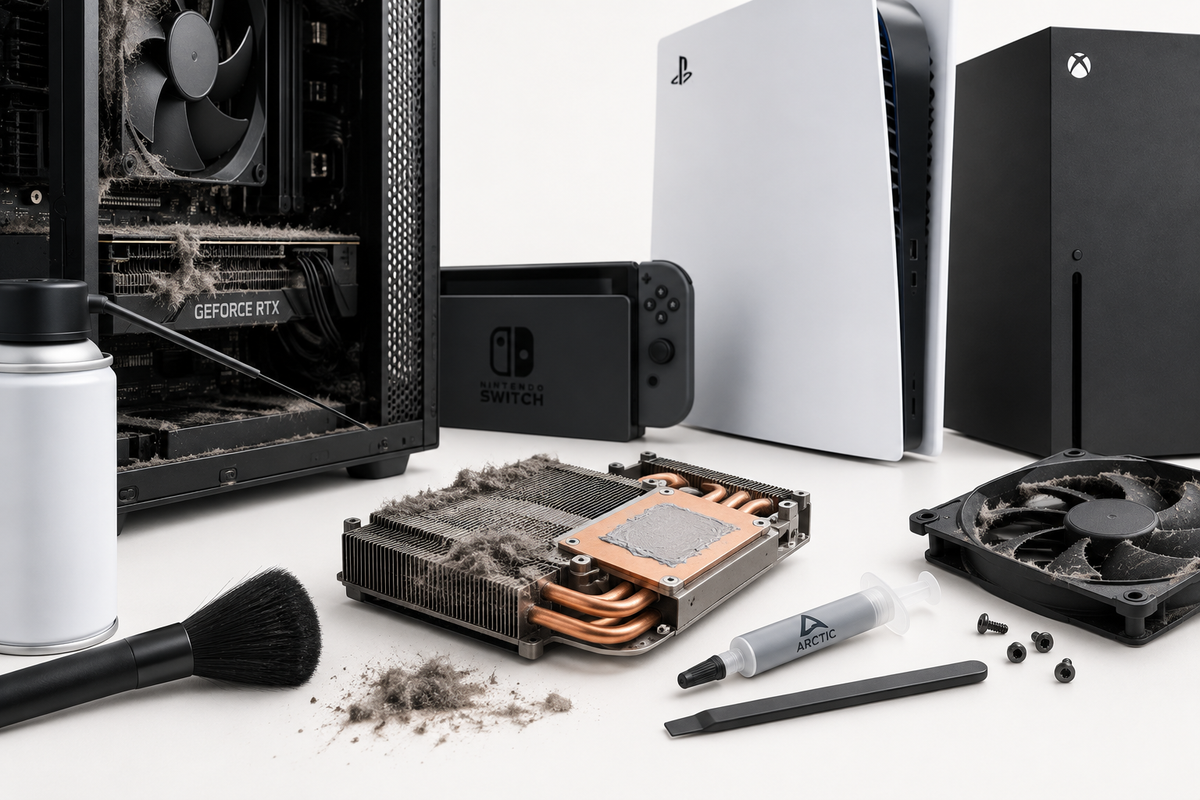 Nettoyage + pâte thermique (console & PC portable)