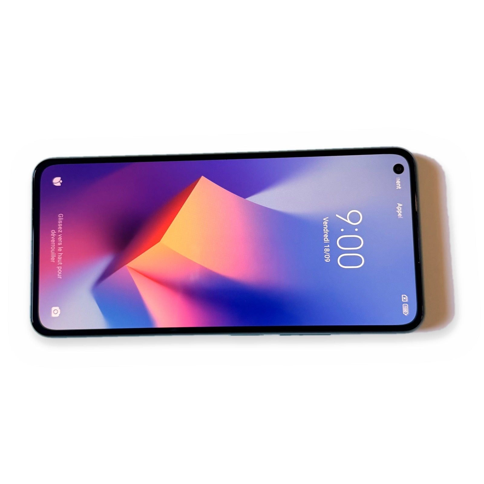 Xiaomi Mi 11 Lite 5G reconditionné vert menthe, face écran allumé (photo réelle)