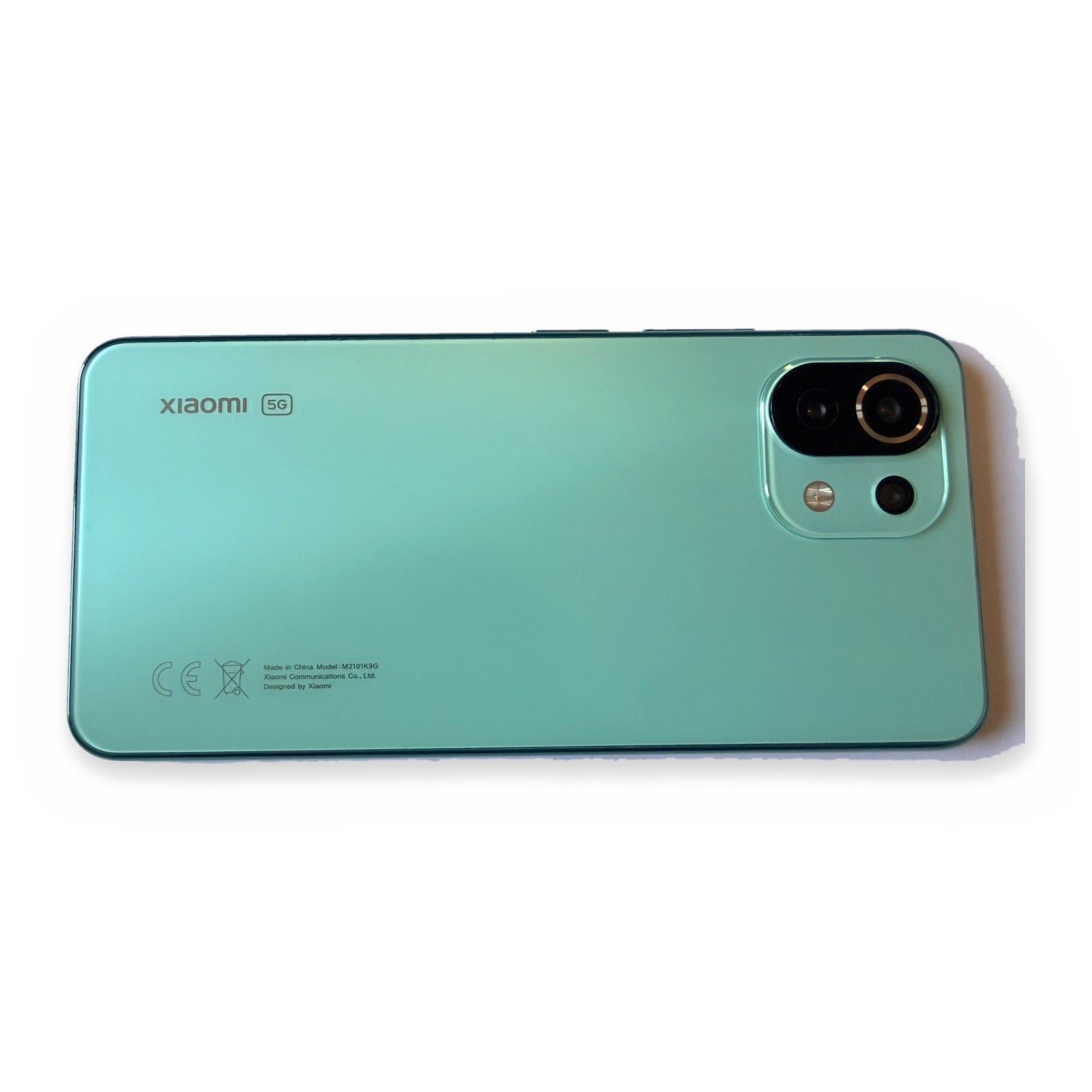 Xiaomi Mi 11 Lite 5G reconditionné vert menthe, dos (photo réelle)